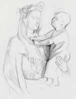mere et enfant crayon