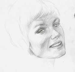 portrait femme crayon